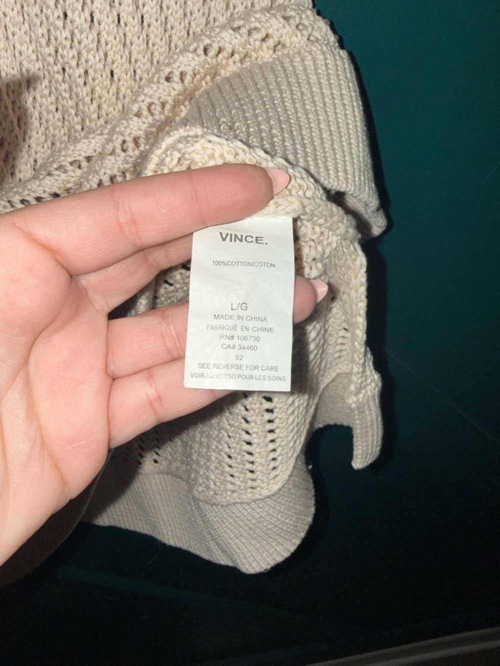 Vince Cream Open-Knit Sweater Top - Picture 4 of 7